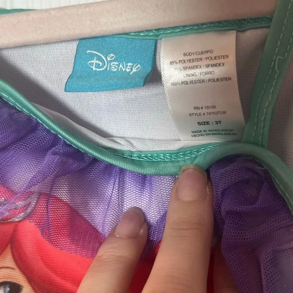 Disney The Little Mermaid Ariel One Piece Swimsuit Girls Size 3T